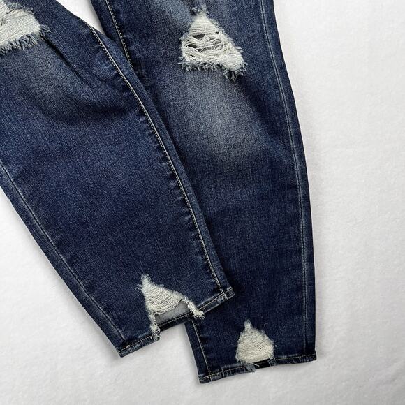 NWT Articles Of Society Distressed Destructed Hem Skinny Jean Sz 10 Dark Mid Ris - Picture 4 of 11